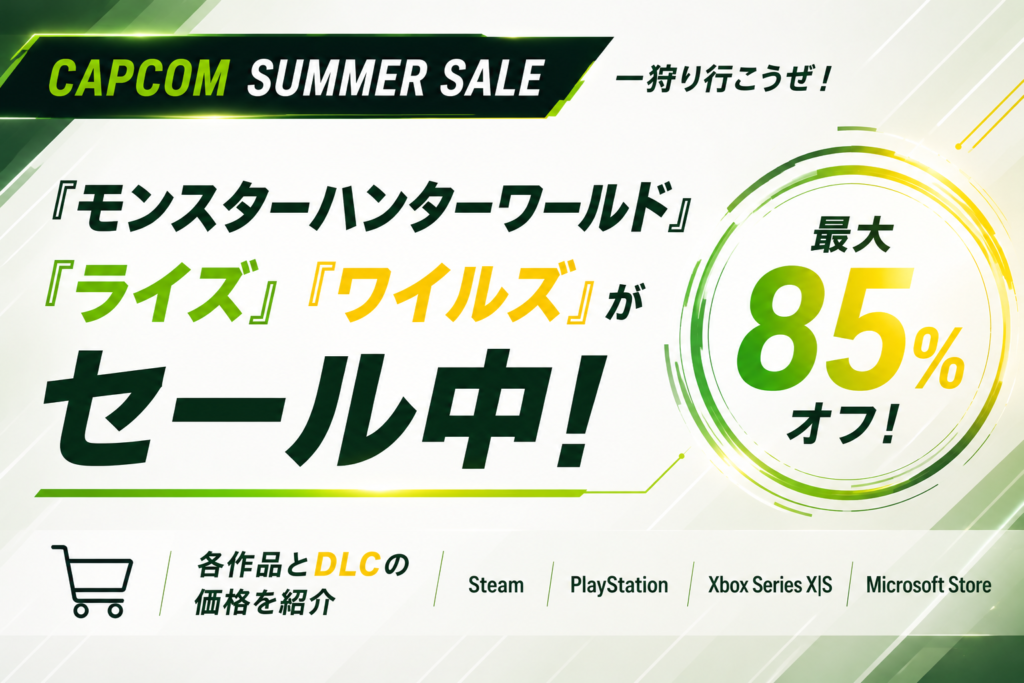 『モンハンワールド』『ライズ』『ワイルズ』がセール中。各作品の価格を紹介！