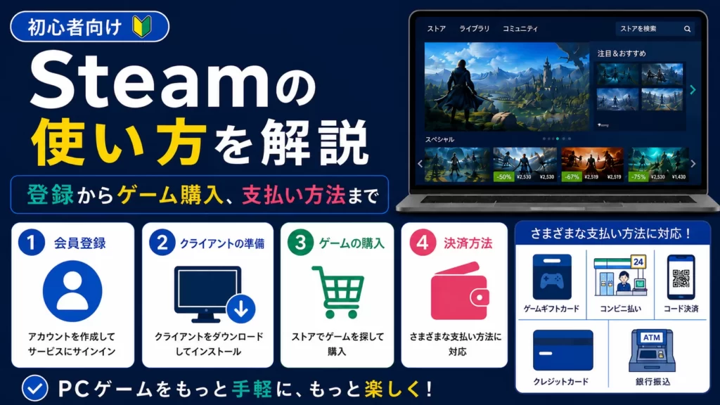 【初心者向け】「Steam」の使い方を解説。登録からゲーム購入、支払い方法まで