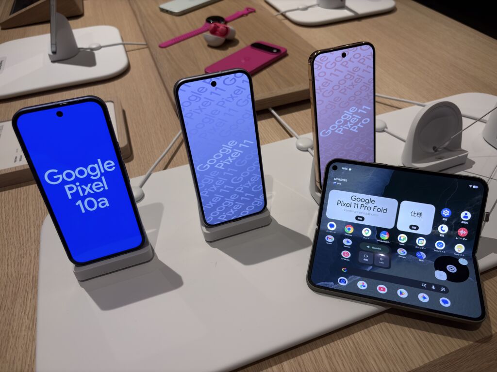 展示中のPixel 10aとPixel 11ファミリー