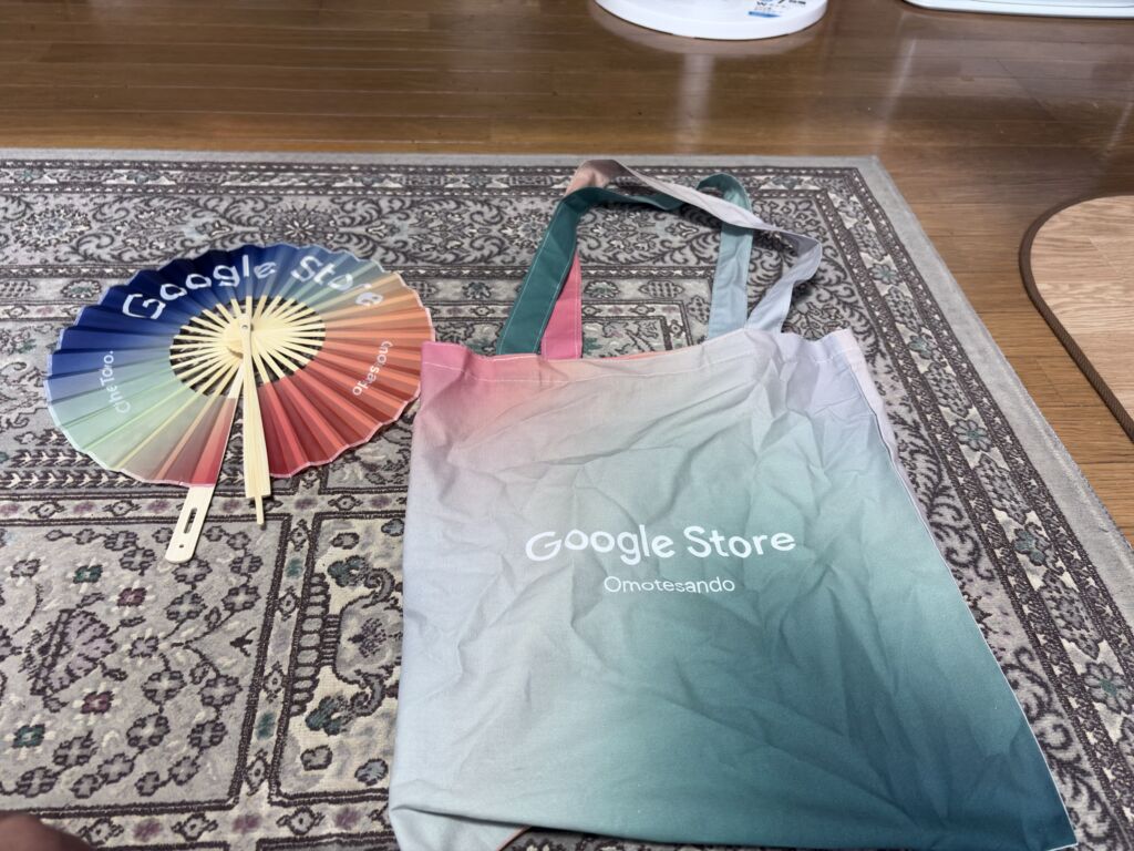 Google Store 表参道オープン記念の扇子とトートバッグ