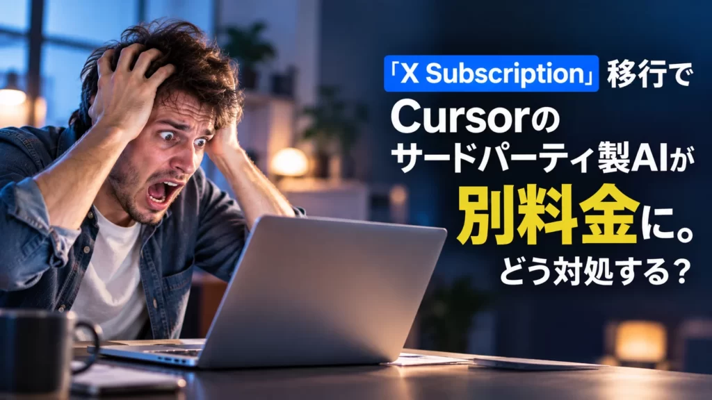 「X Subscription」移行でCursorのサードパーティ製AIが別料金に。どう対処する？