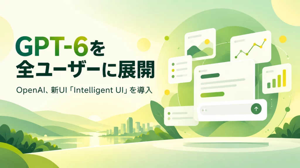 OpenAI、GPT-6を全ユーザーに展開。「Intelligent UI」でChatGPTの回答が進化