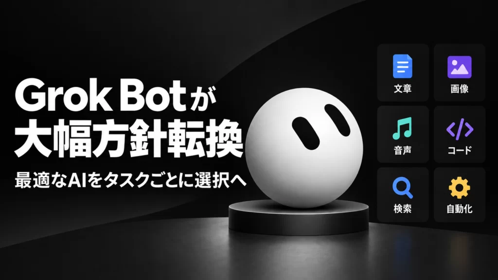 Grok Botが大幅方針転換。最適なAIをタスクごとに選択へ